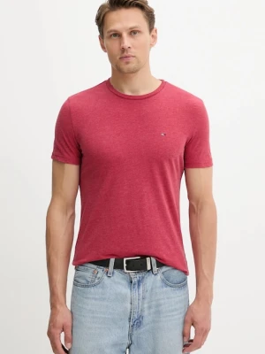 Tommy Jeans t-shirt męski kolor bordowy gładki DM0DM20363