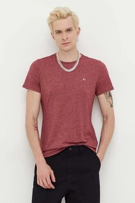 Tommy Jeans t-shirt męski kolor bordowy melanżowy DM0DM09586