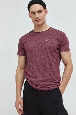 Tommy Jeans t-shirt męski kolor bordowy melanżowy