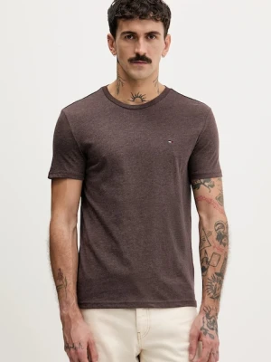 Tommy Jeans t-shirt męski kolor brązowy gładki DM0DM20363