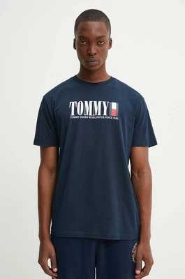 Tommy Jeans t-shirt męski kolor granatowy z nadrukiem DM0DM18533