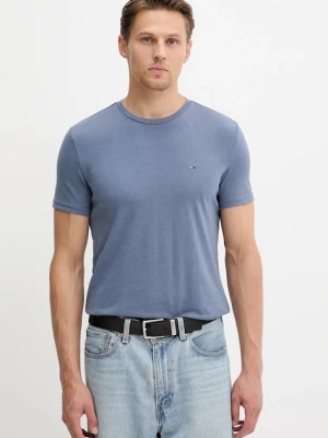 Tommy Jeans t-shirt męski kolor niebieski gładki DM0DM20363