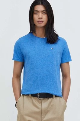 Tommy Jeans t-shirt męski kolor niebieski melanżowy DM0DM09586