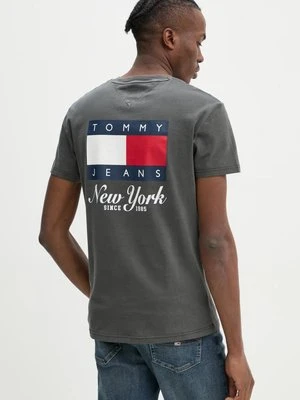 Tommy Jeans t-shirt męski kolor szary z nadrukiem DM0DM20346