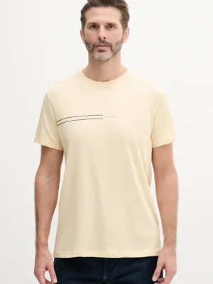 Tommy Jeans t-shirt męski kolor żółty z nadrukiem DM0DM20779