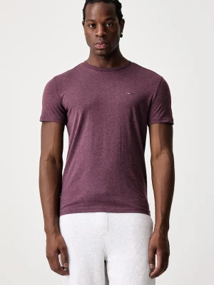 Tommy Jeans T-shirt męski z bawełną fioletowy