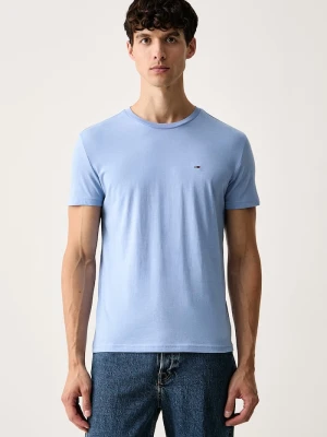 Tommy Jeans T-shirt męski z bawełną niebieski