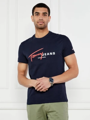 Tommy Jeans T-shirt | Regular Fit granatowy