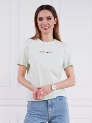 Tommy Jeans T-shirt | Regular Fit pistacjowy