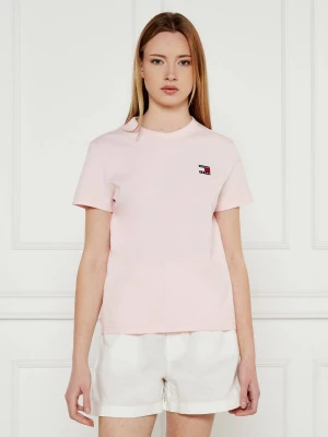 Tommy Jeans T-shirt | Regular Fit pudrowy róż