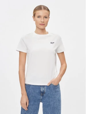 Tommy Jeans T-Shirt Script DW0DW17367 Biały Regular Fit