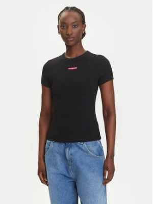 Tommy Jeans T-Shirt Script Label DW0DW21402 Czarny Slim Fit