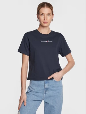 Tommy Jeans T-Shirt Serif Linear DW0DW15049 Granatowy Regular Fit