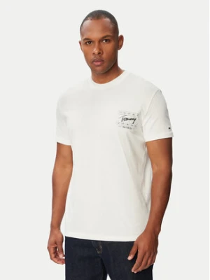 Tommy Jeans T-Shirt Sign DM0DM23177 Kremowy Regular Fit