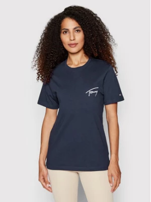 Tommy Jeans T-Shirt Signature DW0DW12940 Granatowy Relaxed Fit
