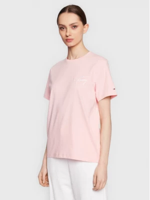 Tommy Jeans T-Shirt Signature DW0DW12940 Różowy Relaxed Fit