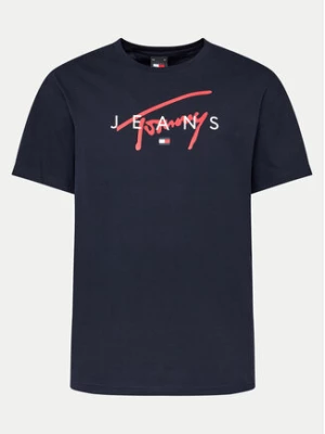 Tommy Jeans T-Shirt Signature Twist DM0DM19683 Granatowy Regular Fit