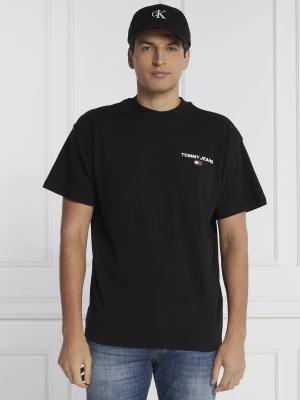 Tommy Jeans T-shirt TJM RLX MOCK NECK TEE | Relaxed fit czarny
