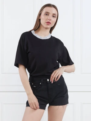 Tommy Jeans T-shirt TJW OVR LOGO TAPING TEE | Regular Fit czarny