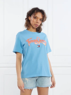 Tommy Jeans T-shirt TJW RLX POP TJ TEE | Relaxed fit niebieski