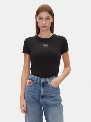 Tommy Jeans T-Shirt Tjw Slim Essential Logo 2 Tee DW0DW20316 Czarny Regular Fit