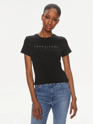Tommy Jeans T-Shirt Tonal Linear DW0DW17827 Czarny Slim Fit