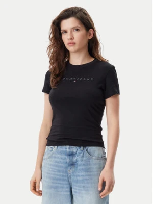 Tommy Jeans T-Shirt Tonal Linear DW0DW20315 Czarny Slim Fit