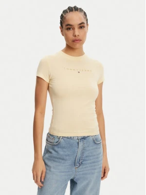 Tommy Jeans T-Shirt Tonal Linear DW0DW20315 Żółty Slim Fit