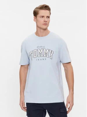 Tommy Jeans T-Shirt Varsity DM0DM18287 Błękitny Regular Fit