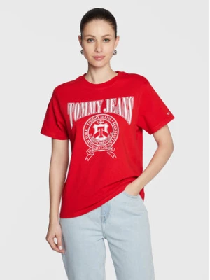 Tommy Jeans T-Shirt Varsity DW0DW14919 Czerwony Loose Fit