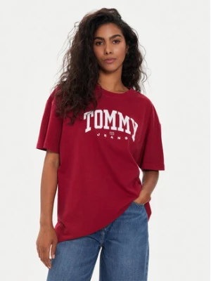 Tommy Jeans T-Shirt Varsity DW0DW18403 Czerwony Oversize