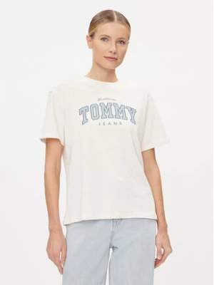 Tommy Jeans T-Shirt Varsity Lux DW0DW17375 Biały Relaxed Fit