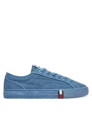 Tommy Jeans Tenisówki Archive Vulc Y2K Washed Canvas EN0EN02957 Niebieski