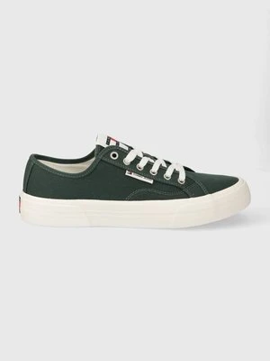 Tommy Jeans tenisówki TJM LACE UP CANVAS COLOR męskie kolor zielony EM0EM01365