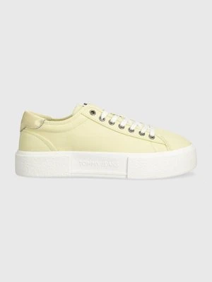 Tommy Jeans tenisówki TJW FOXING FLATFORM SNEAKER damskie kolor żółty EN0EN02480