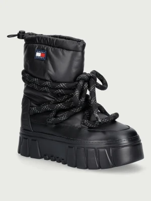 Tommy Jeans TJW PLATFORM NYLON SNOWBOOT WL śniegowce damskie czarny