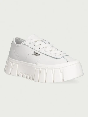 Tommy Jeans TJW PLATFORM SNEAKER LEATHER LC sneakersy damskie skórzane biały