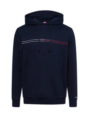 Tommy Jeans Tommy Jeans - Męski sweter z kapturem Mężczyźni Bawełna niebieski jednolity,