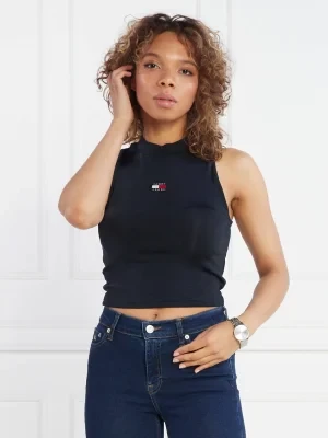 Tommy Jeans Top BADGE HIGH NECK TANK | Cropped Fit