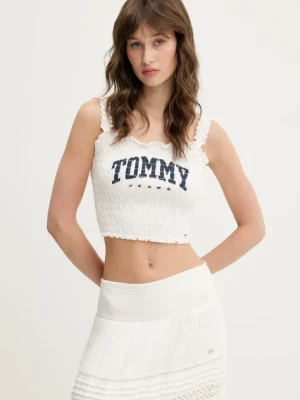 Tommy Jeans top bawełniany kolor biały DW0DW20240