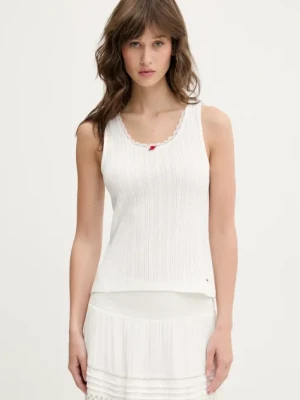 Tommy Jeans top bawełniany kolor biały DW0DW20619