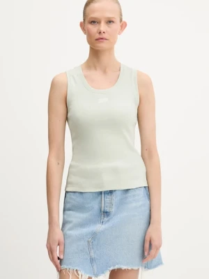 Tommy Jeans top bawełniany kolor zielony DW0DW21369