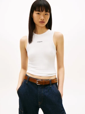Tommy Jeans Top damski Kobiety wiskoza biały jednolity,