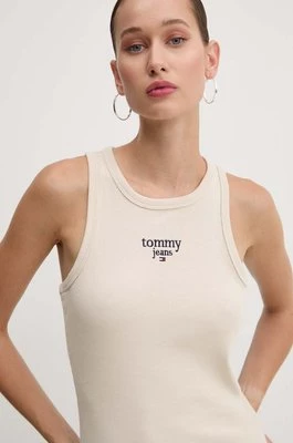 Tommy Jeans top damski kolor beżowy DW0DW18408