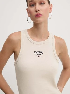 Tommy Jeans top damski kolor beżowy DW0DW18408