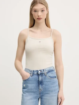 Tommy Jeans top damski kolor beżowy DW0DW20675