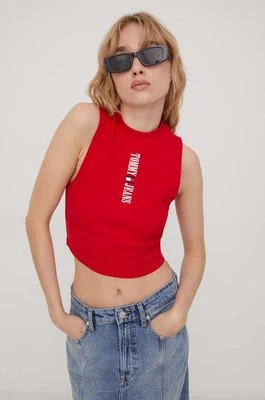 Tommy Jeans top damski kolor czerwony DW0DW17530