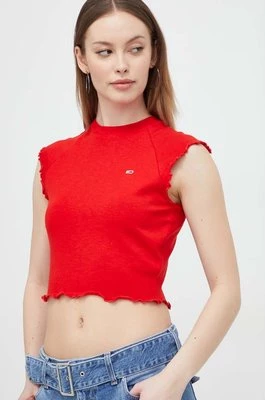 Tommy Jeans top damski kolor czerwony DW0DW17884