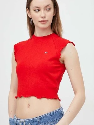 Tommy Jeans top damski kolor czerwony DW0DW17884