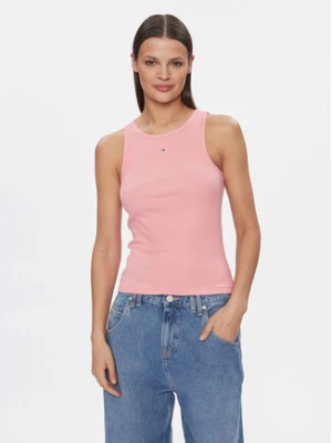 Tommy Jeans Top Essential DW0DW17382 Różowy Slim Fit